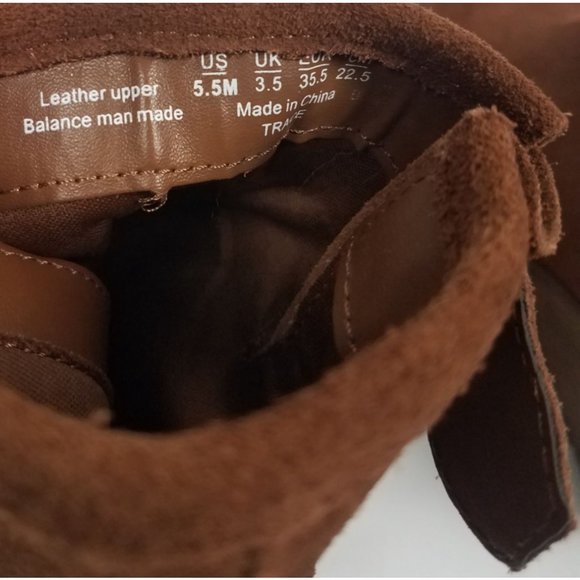 Carlos By Carlos Santana Women's Sz. 5.5 Brown Suede Wedges Booties - Picture 10 of 10